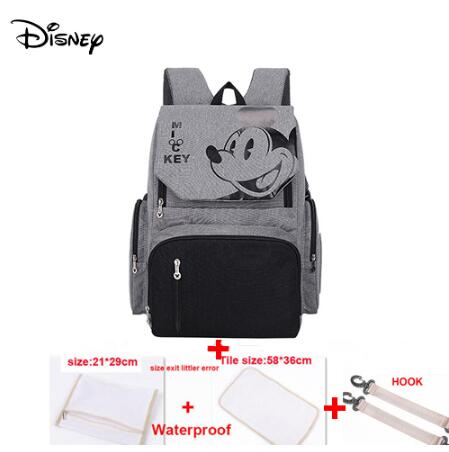 Disney Cute Minnie Mickey Red Diaper Bag Waterproof/Baby Care/Mummy Bag Maternity Backpack Large Nappy Bag Striped Bow Dot Smile