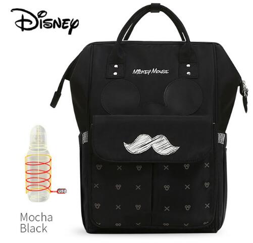 Disney Cute Minnie Mickey Red Diaper Bag Waterproof/Baby Care/Mummy Bag Maternity Backpack Large Nappy Bag Striped Bow Dot Smile