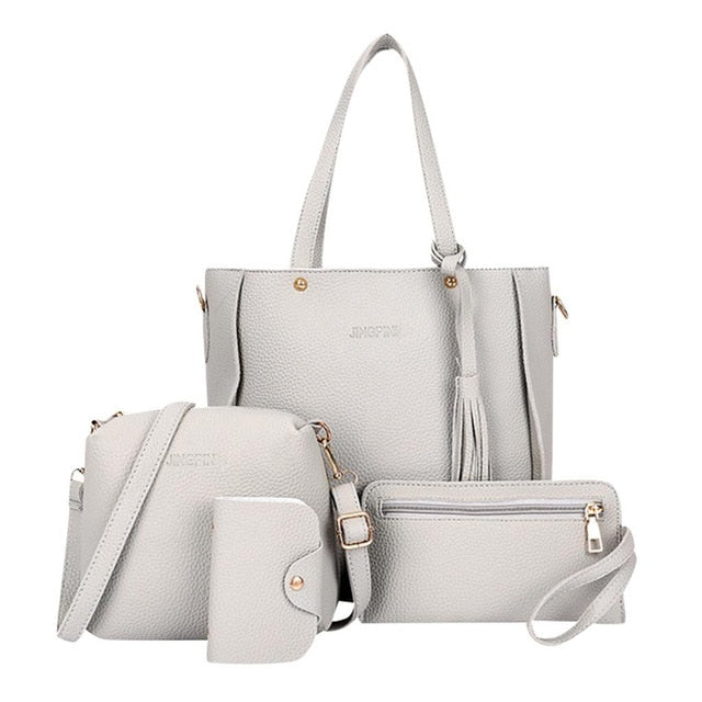 4pcs Woman Bag Set 2019 New Fashion Female Purse and Handbag Four-Piece Shoulder Bag Tote Messenger Purse Bag