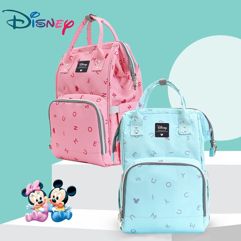 Disney Letter Nappy Bag Large Capacity Maternal Diaper Bag Baby Stroller Mummy Nursing Care Organizer Backpack Travel Handbag