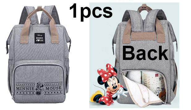 Disney Letter Nappy Bag Large Capacity Maternal Diaper Bag Baby Stroller Mummy Nursing Care Organizer Backpack Travel Handbag