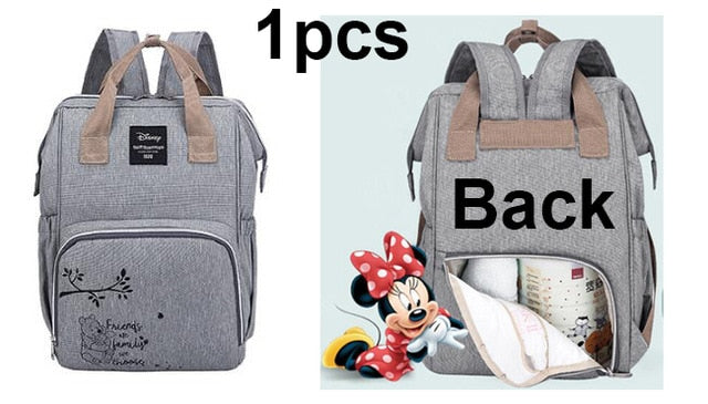 Disney Letter Nappy Bag Large Capacity Maternal Diaper Bag Baby Stroller Mummy Nursing Care Organizer Backpack Travel Handbag