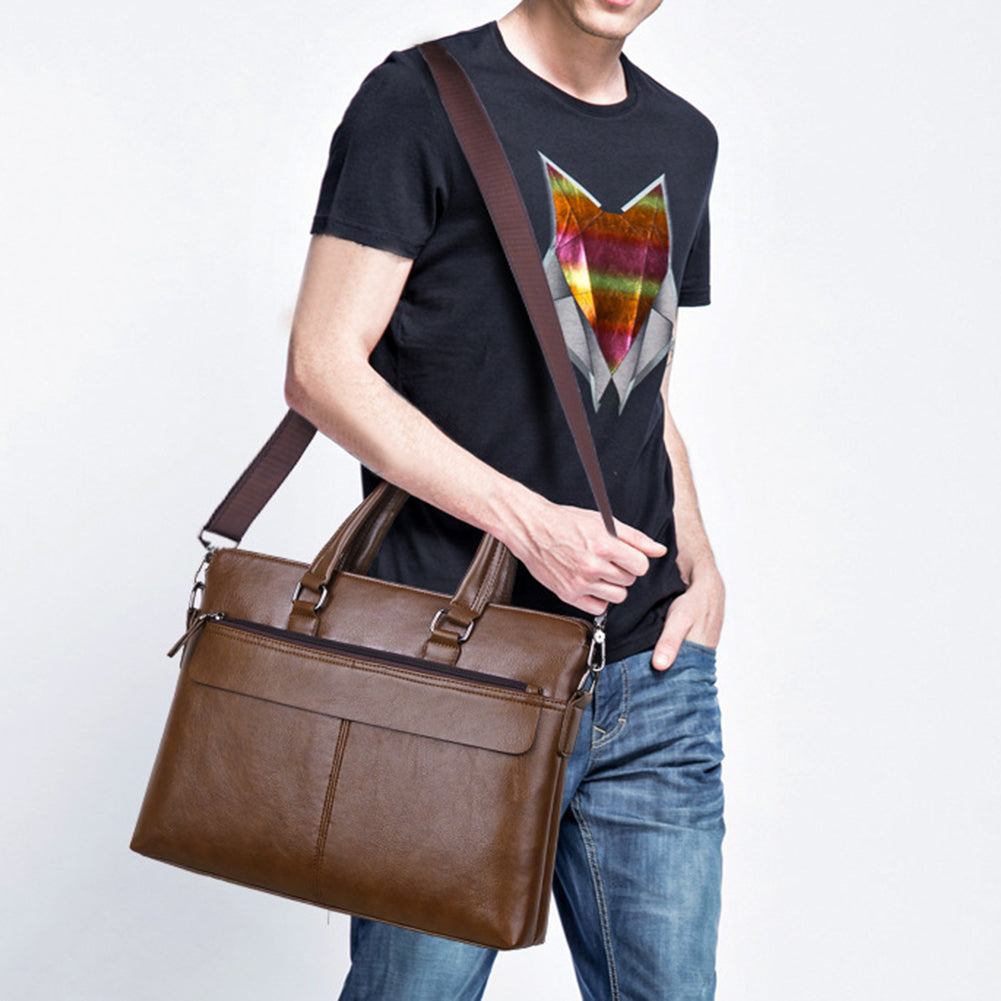 2019 Casual Men's Briefcase Pu Leather Luxury Brand