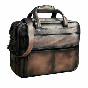 Men Oil Waxy Leather Antique Design Business Briefcase Laptop Document Case Fashion Attache Messenger Bag Tote Portfolio 7146